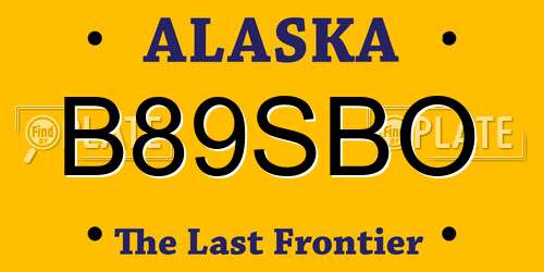 B89SBO Alaska License Plate