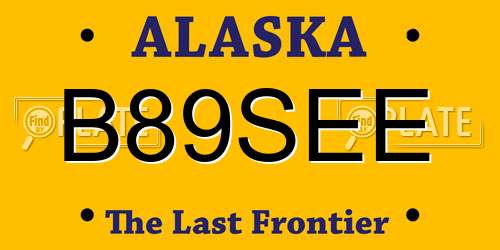 B89SEE Alaska License Plate