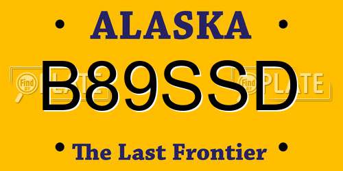 B89SSD Alaska License Plate