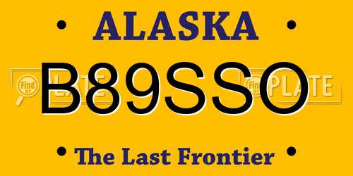 B89SSO Alaska License Plate