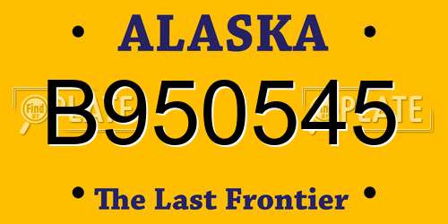 B950545 Alaska License Plate