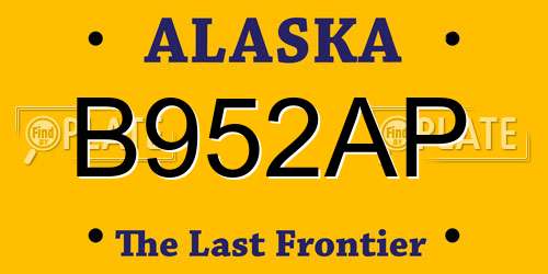 B952AP Alaska License Plate