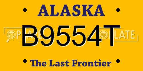 B9554T Alaska License Plate