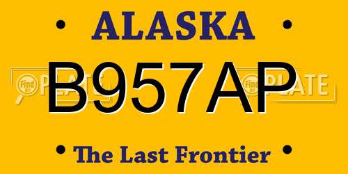 B957AP Alaska License Plate