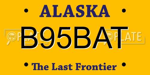 B95BAT Alaska License Plate