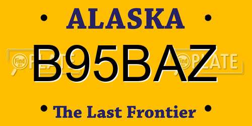 B95BAZ Alaska License Plate