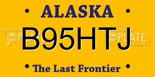 B95HTJ Alaska License Plate