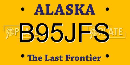 B95JFS Alaska License Plate