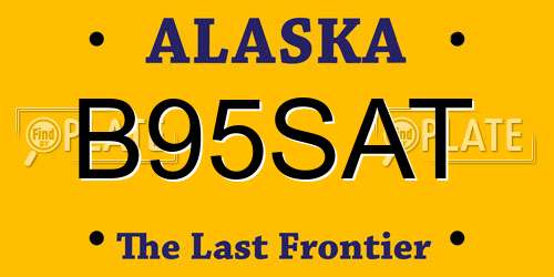 B95SAT Alaska License Plate