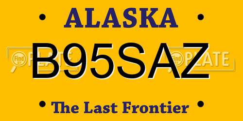 B95SAZ Alaska License Plate