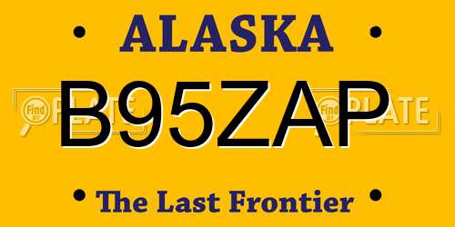 B95ZAP Alaska License Plate