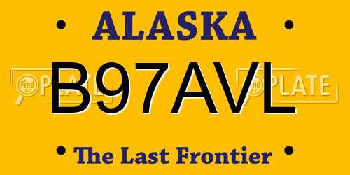 B97AVL Alaska License Plate