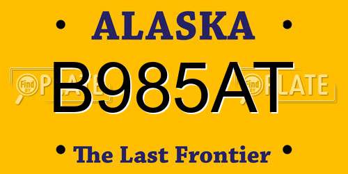 B985AT Alaska License Plate