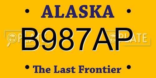B987AP Alaska License Plate