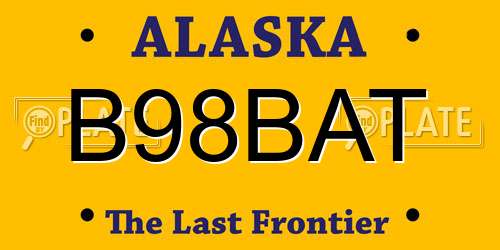 B98BAT Alaska License Plate