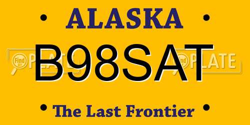 B98SAT Alaska License Plate