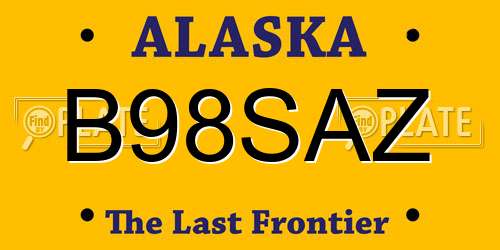 B98SAZ Alaska License Plate