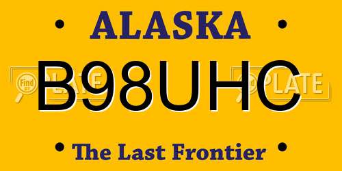 B98UHC Alaska License Plate