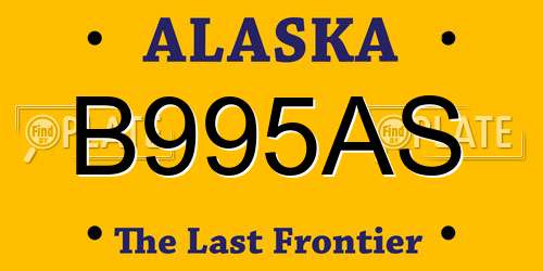 B995AS Alaska License Plate
