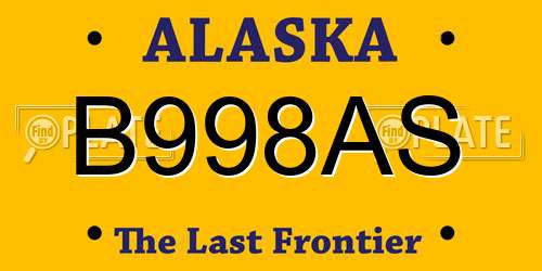 B998AS Alaska License Plate