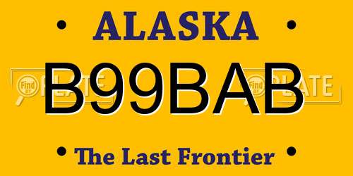 B99BAB Alaska License Plate