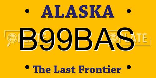 B99BAS Alaska License Plate