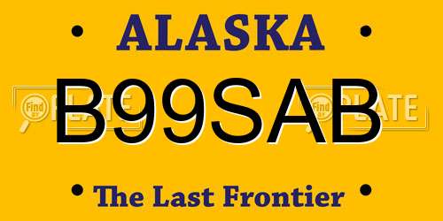 B99SAB Alaska License Plate