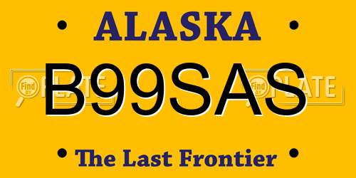 B99SAS Alaska License Plate