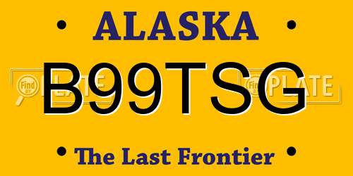 B99TSG Alaska License Plate