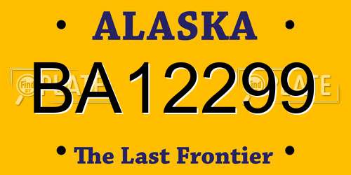 BA12299 Alaska License Plate