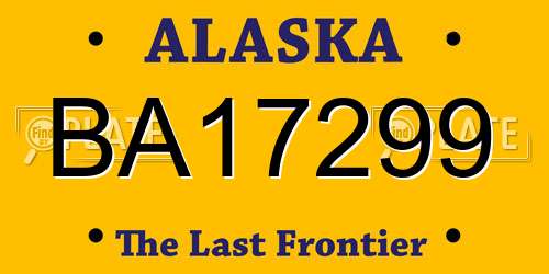 BA17299 Alaska License Plate