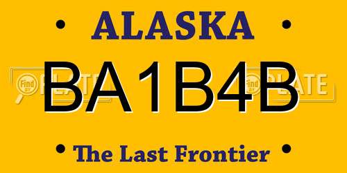 BA1B4B Alaska License Plate
