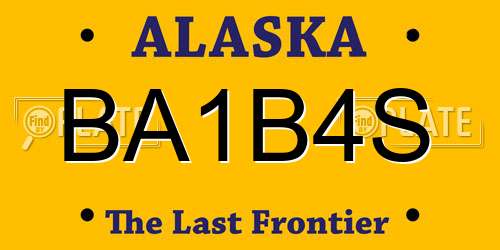 BA1B4S Alaska License Plate