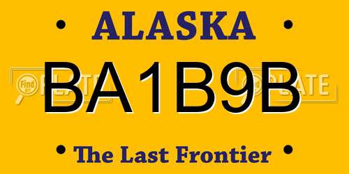 BA1B9B Alaska License Plate