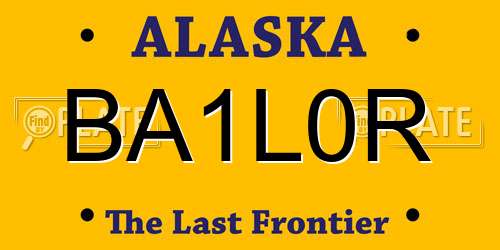 BA1L0R Alaska License Plate
