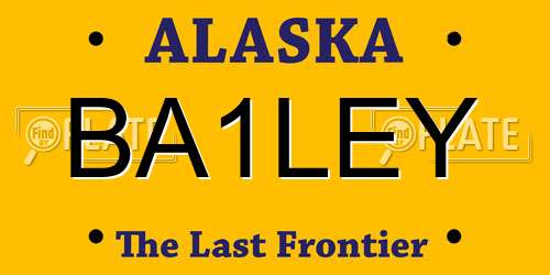 BA1LEY Alaska License Plate