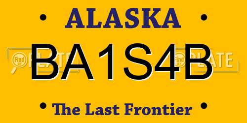 BA1S4B Alaska License Plate