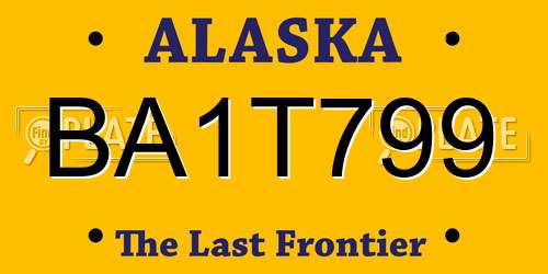 BA1T799 Alaska License Plate