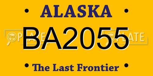 BA2055 Alaska License Plate