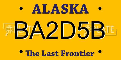 BA2D5B Alaska License Plate