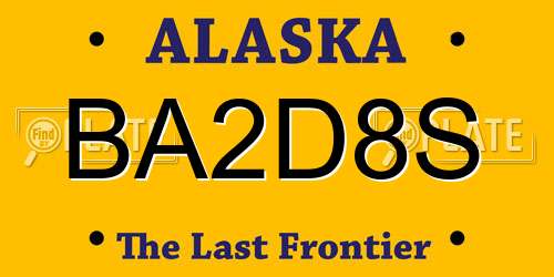 BA2D8S Alaska License Plate