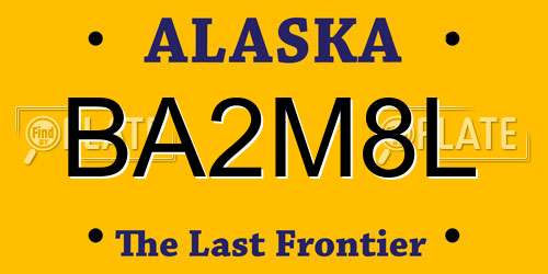 BA2M8L Alaska License Plate