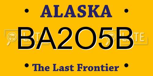 BA2O5B Alaska License Plate