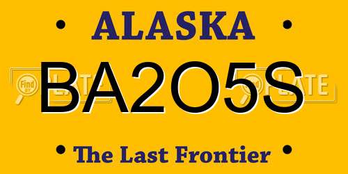 BA2O5S Alaska License Plate