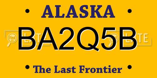 BA2Q5B Alaska License Plate