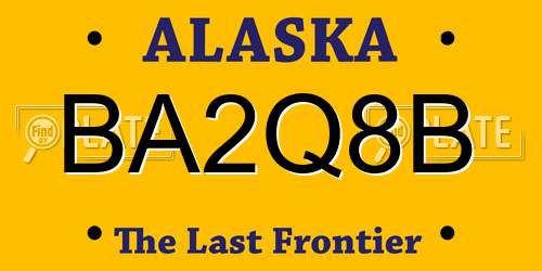 BA2Q8B Alaska License Plate