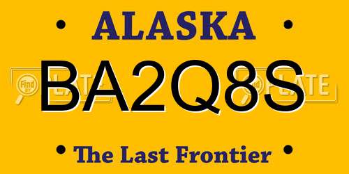 BA2Q8S Alaska License Plate