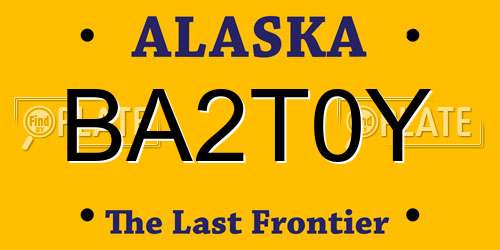 BA2T0Y Alaska License Plate