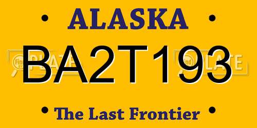 BA2T193 Alaska License Plate