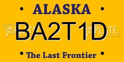 BA2T1D Alaska License Plate